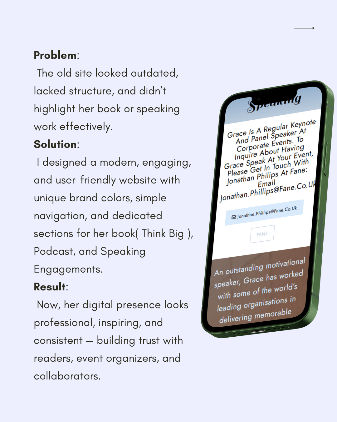 grace- Keynote speaker, author website design and development by tohidul