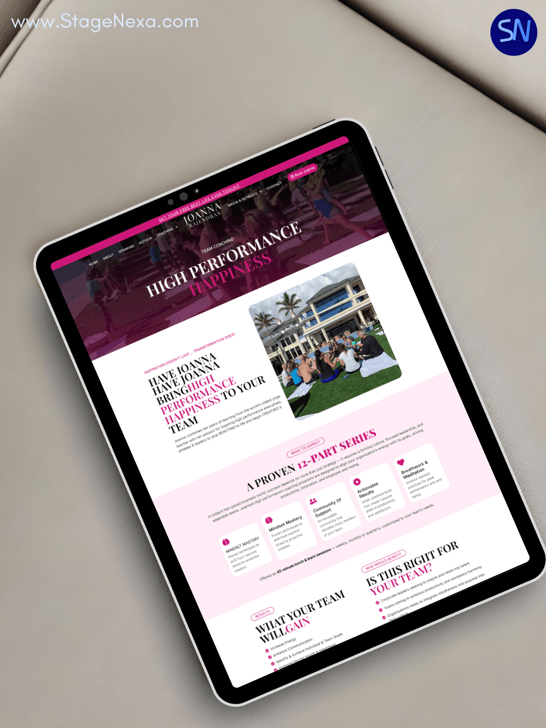 2. Joanna Rajendran Keynote Speaker Website Project by StageNexa