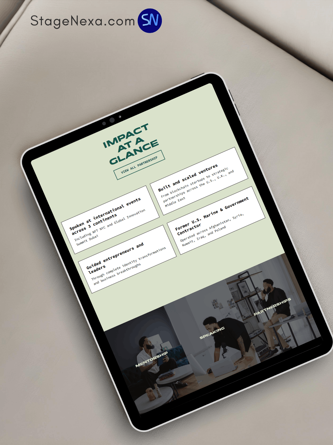 Mentor, Speaker & Growth Strategist Website Design and Development by StageNexa- Keynote Speaker Website Design and Development service