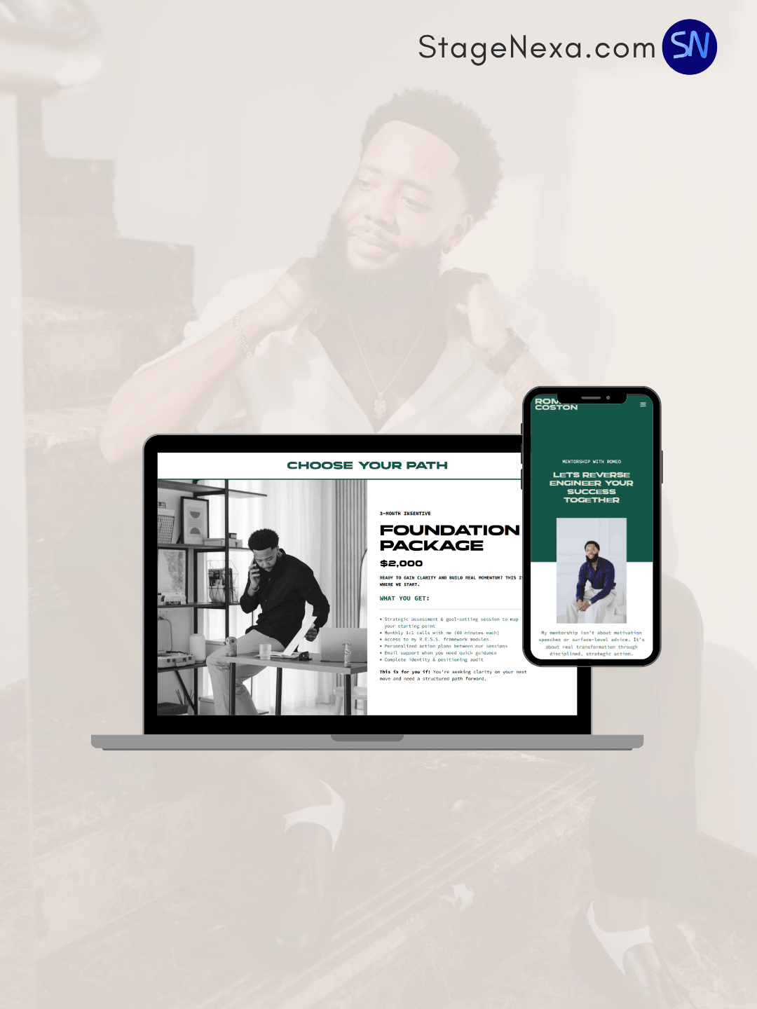 Mentor, Speaker & Growth Strategist Website Design and Development by StageNexa- Keynote Speaker Website Design and Development service