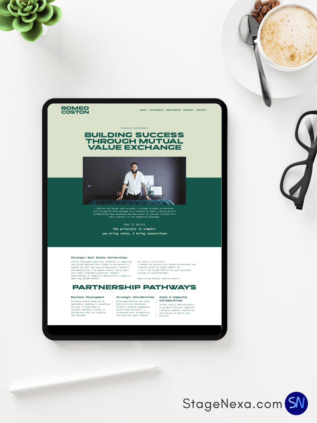 Mentor, Speaker & Growth Strategist Website Design and Development by StageNexa- Keynote Speaker Website Design and Development service