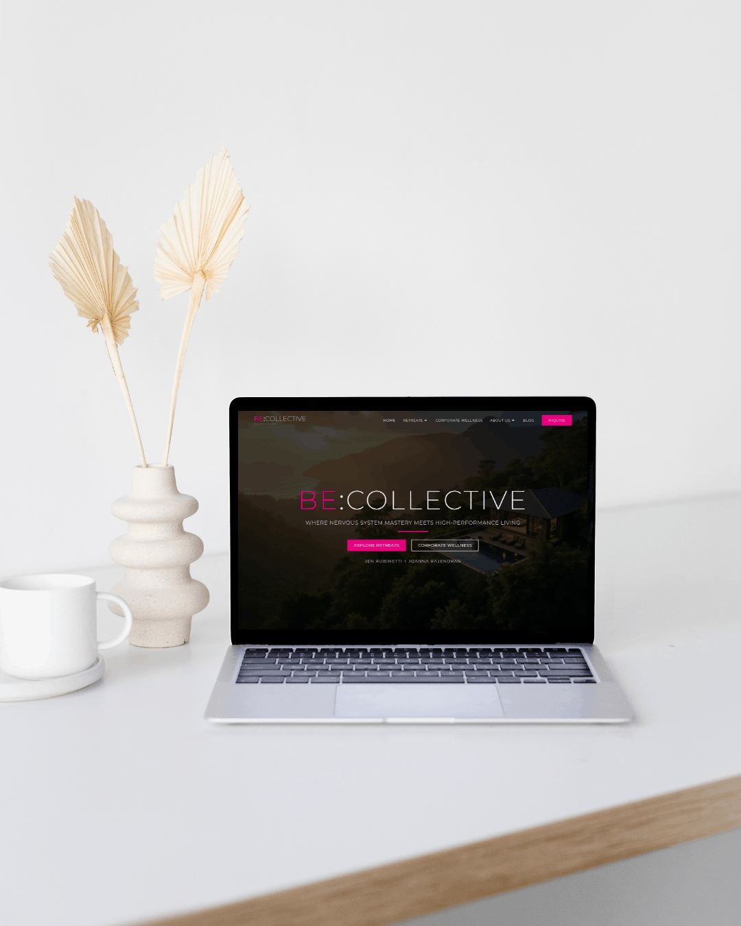 BE:COLLECTIVE luxury wellness retreat website homepage by StageNexa