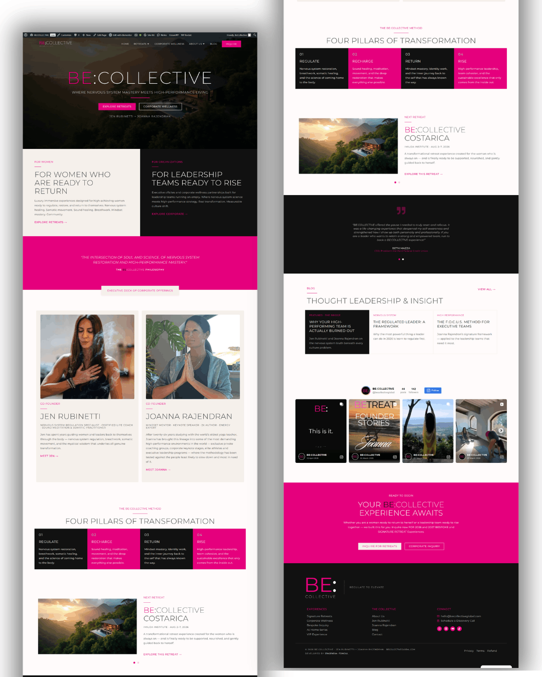 4. BECOLLECTIVE Luxury Wellness Retreat & Corporate Wellness Website by StageNexa