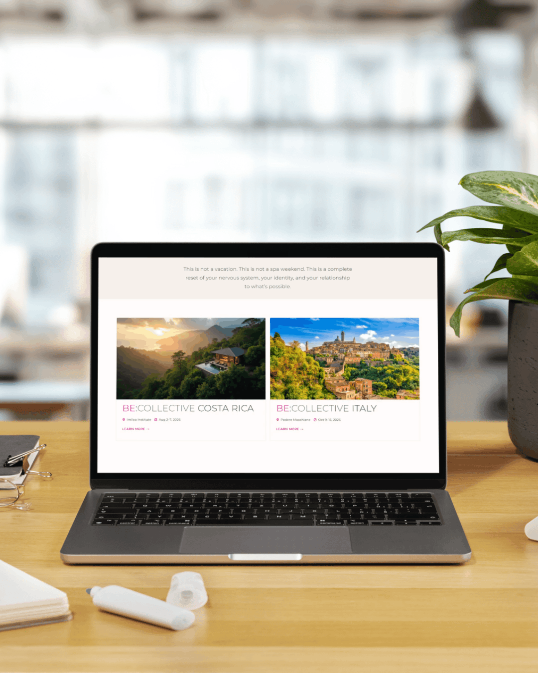 5. BECOLLECTIVE Luxury Wellness Retreat & Corporate Wellness Website by StageNexa