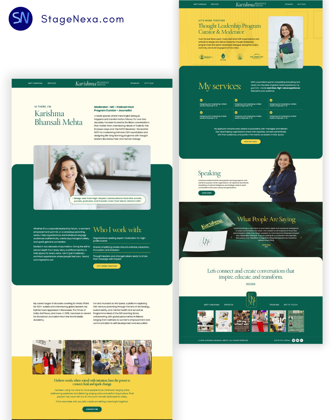 Speaker & Thought-Leadership Curator Brand Website by StageNexa