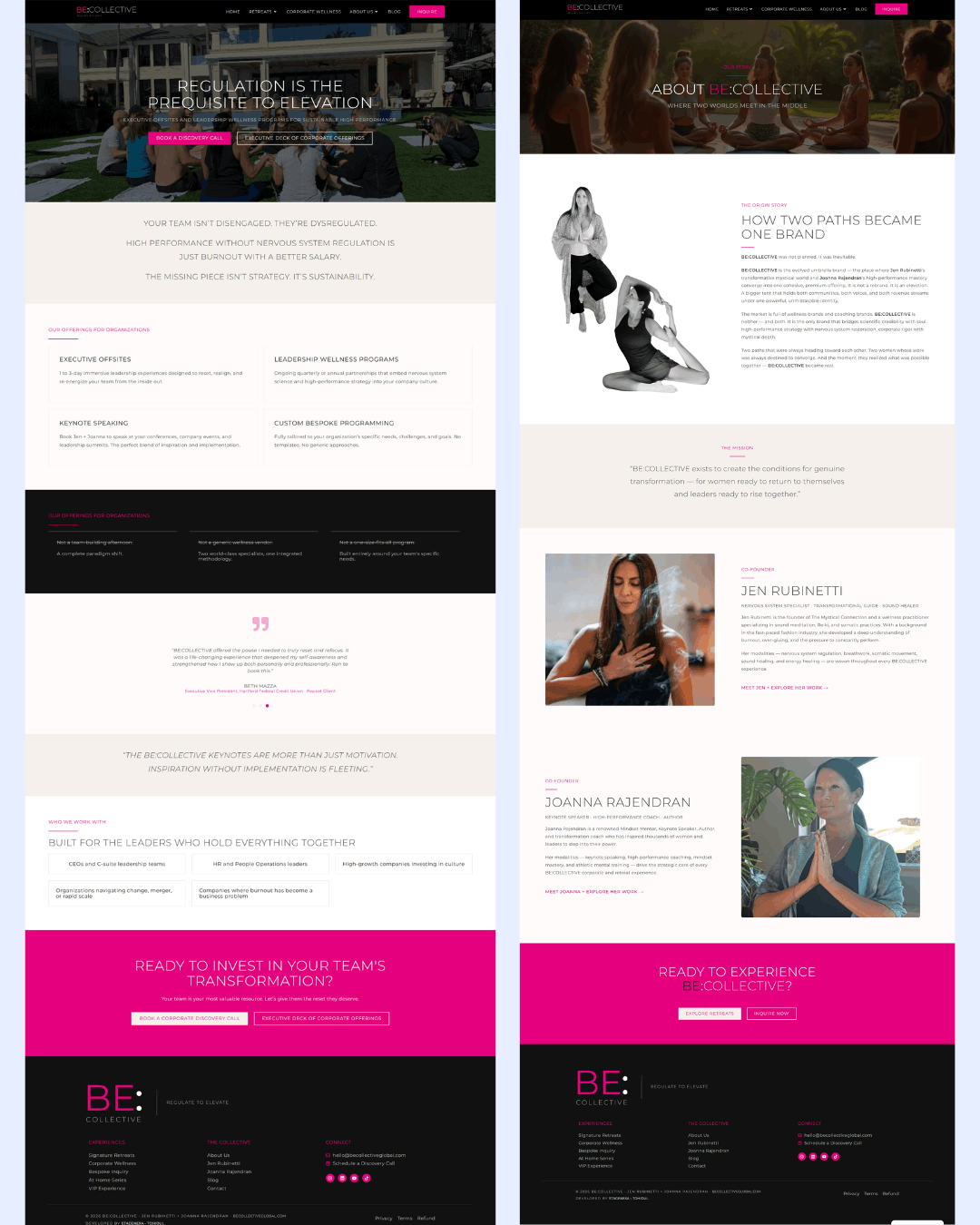 9. BECOLLECTIVE Luxury Wellness Retreat & Corporate Wellness Website by StageNexa
