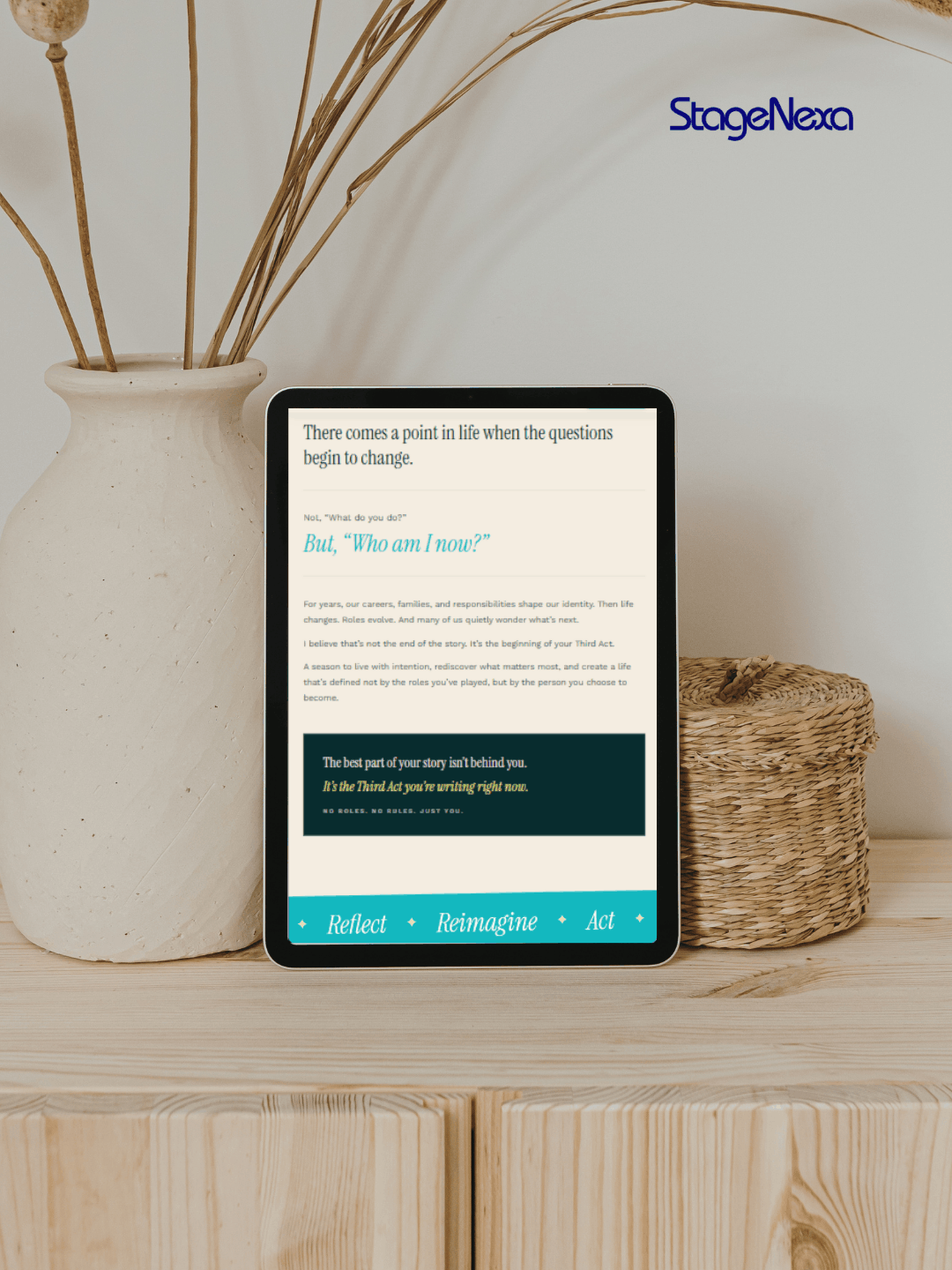 Speaker brand messaging section designed to communicate a keynote speaker's core message
